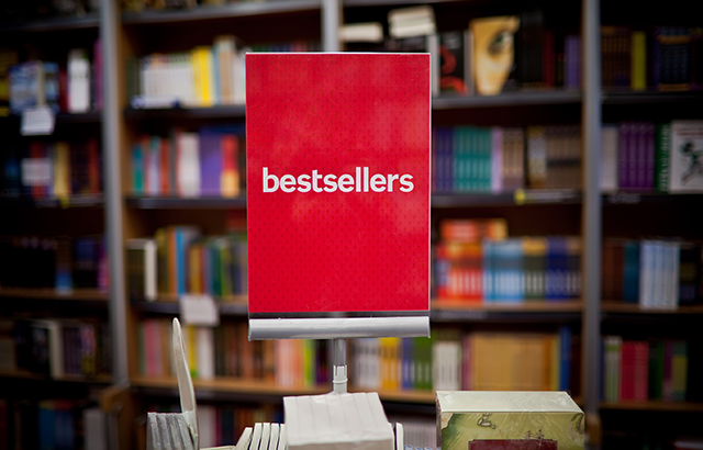 Bestsellers area in bookstore