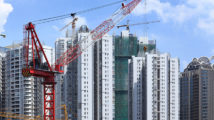 Skyscrapers and construction site in guangzhou