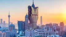 Macau city skyline at sunset