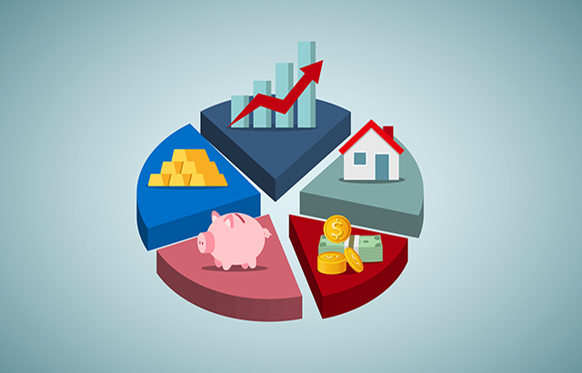 Asset allocation dividing an investment portfolio among different asset categories.