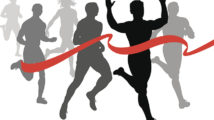 Finish Line - Runner, Sprinter, Track and Field Race Fitness. Graphic silhouette illustration of a race finish line with ribbon. Check out my “Fitness, Exercise & Running” light box for more.